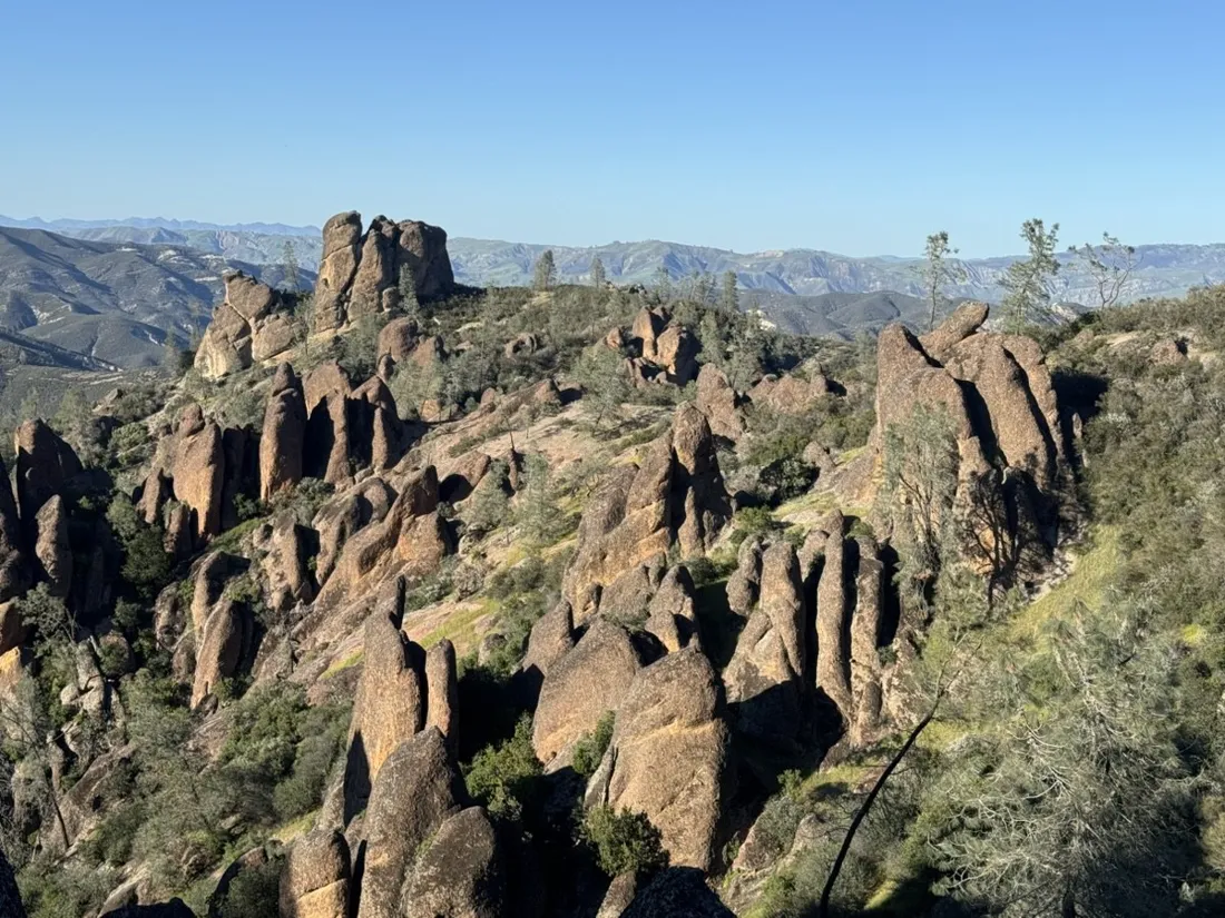 Panorama across the spire field of the High Peaks loop